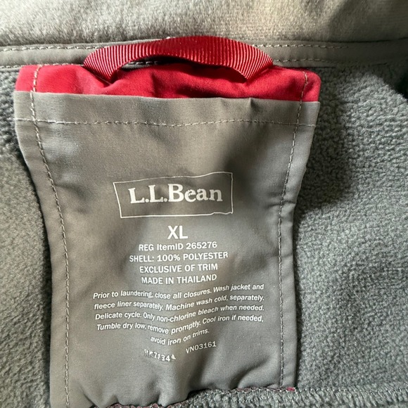 LL Bean 3 in 1 Fleece Lined Winter Jacket Men's XL Insulated Warm Outdoor Red - Picture 4 of 9